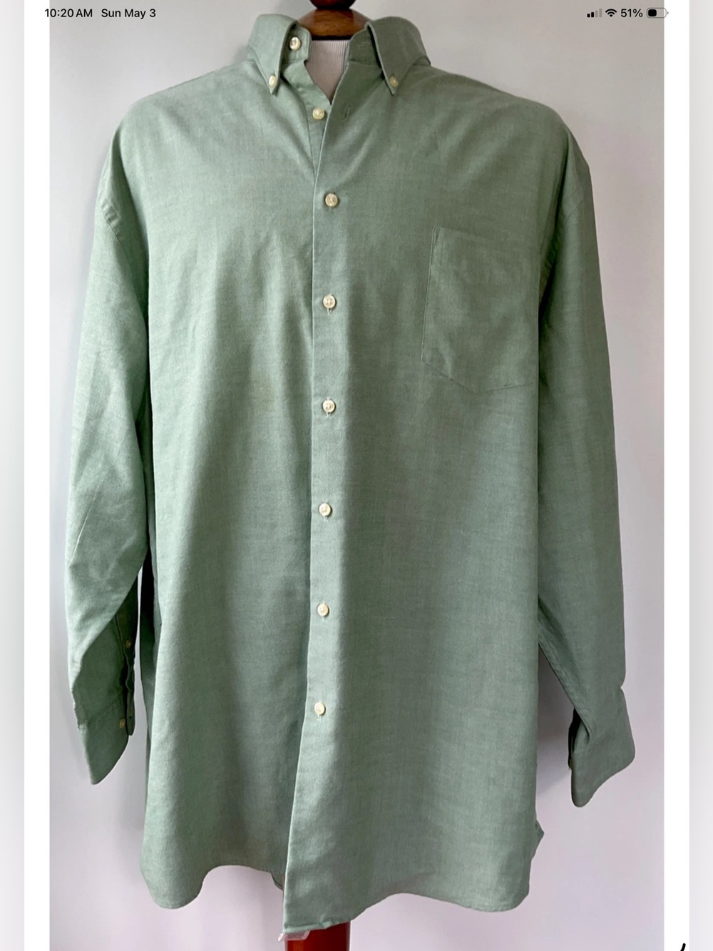 Covington Mens Green Button Down Long Sleeve Shirt Size 2XL